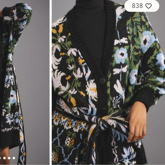 Farm Rio Winter Garden Belt Cardigan - Picture 7 of 7